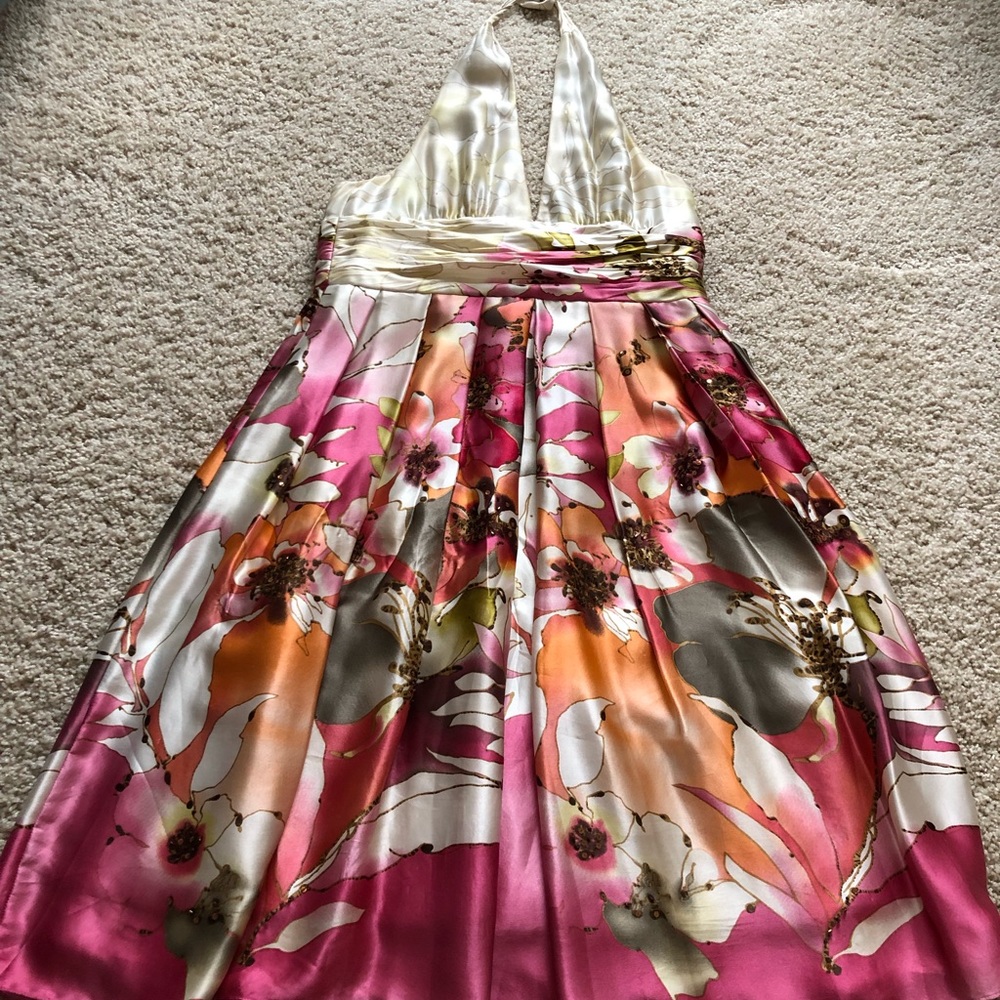 Adrianna Papell Floral Halter Dress